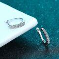 Sterling Silver Platinum-Plated High-End Precision Pavé Stud Earrings for Women, Hypoallergenic-0-1