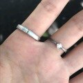 wholesale 925 Sterling Silver Matte Sandblasted Small Square Diamond Ring Minimalist Niche Design Stackable Plain Band Couple Wedding Ring-0-3