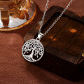 wholesale S925 Sterling Silver European and American Cross-Border Hollow Tree of Life Retro Pendant Fashion Silver Necklace for Women Wholesale from Manufacturers-0-2