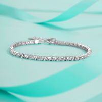 wholesale S925 Sterling Silver Moissanite Full Circle Diamond Tennis Bracelet for Women, Hip Hop Trendy Ins Style Single Row Bangle-1.68 carat (56 single diamonds 2.0mm (moissanite)) bracelet 925 silver