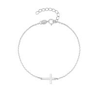 wholesale S925 Sterling Silver Creative Cross Bracelet For Women, Trendy Ins Style, Simple And Versatile Silver Jewelry Accessory-Platinum 925 silver