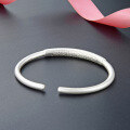 wholesale S999 Pure Silver Korean Creative Minimalist Sterling Silver Bracelet Accessory for Women, Fashion Engraved Mother Style Wholesale-0-2