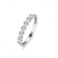 925 Silver Moissanite Ring Women's Seven-Star Row Ring-(Set with moissanite)  Size 14