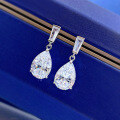 wholesale S925 Sterling Silver New Drop Pear-shaped Stud Earrings Simulated Diamond Hot-selling Export Style-0-3