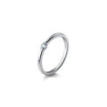 wholesale S925 Silver Japanese Minimalist Single Diamond Full Circle Ring for Women, Elegant Korean Style Thin Band Best Friend Ring J3237-0-4
