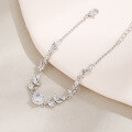 wholesale S925 Sterling Silver Light Luxury Versatile Leaf Bracelet with Full Zirconia Stones, Elegant Accessory Christmas Gift for Girlfriend-0-2