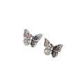 wholesale Sterling Silver Tide Small White 925 Silver Plated Butterfly Earrings Women's New Korean Style Personality Earrings Trendy Versatile Elegant Fashion Accessories-0-4