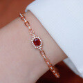 wholesale S925 Sterling Silver All-Match Daily Commute Red Elk Chain Bracelet, Little Red Book Viral Cross-Border Wristband-0-2