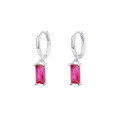 wholesale 925 Sterling Silver Vintage Colorful Zircon Square Earrings for WomenIns-0-14