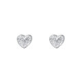 wholesale 925 Sterling Silver Minimalist Double-sided Pleated Heart Ear Clasp, Women's-0-0