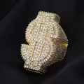 wholesale Metal Rhinestone Hip-Hop Cross-Border New Dollar Sign Ring for Men Wholesale-0-4