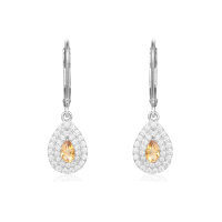wholesale S925 Silver New Stylish Design Light Luxury Group Setting Gemstone Earrings, French Romance Inlaid with Natural Colored Gemstones-Natural Citrine &gt;925 Silver