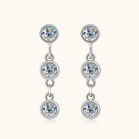wholesale S925 sterling silver versatile and elegant moissanite drop earrings for women, fringe earrings with unique small-scale design, wholesale-White>0.3 carat +0.3 carat
