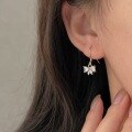 wholesale Sterling Silver S999 Minimalist Bow Versatile Ear Hooks, Fresh and Light Luxury, Niche Advanced Fashion Earrings Trend-0-0