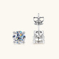 wholesale 925 Sterling Silver Cross-border TikTok D Color Six-Prong Moissanite Stud Earrings for Women, Foreign Trade Hit Design with High-End Feel-0-7
