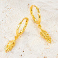 wholesale 925 Silver Feather Earrings Hot Selling Cross-Border Wholesale Pure Silver Ear Hoops with Ear ClaspsIns Style Earrings for Women-0-2