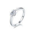 wholesale S925 Sterling Silver Small Fresh Heart-Shaped Moissanite Ring for Women Cross-Border 05ct Diamond Ring Love Heart Ring-0-0