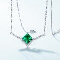 wholesale S925 Sterling Silver New Minimalist Geometric Cultivated Emerald Full Diamond Necklace High-end Sense Necklace Wholesale Customization-0-1