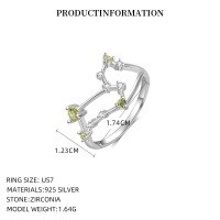 wholesale S925 Sterling Silver Zodiac Birthstone Ring For Women, New Fashion Minimalist Design-K2391_Leo_Mideo 7 925 silver