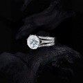 wholesale S925 Sterling Silver 5ct Moissanite Women's Ring 5 Carat High-End Craftsmanship Edition Moissanite New Moon Pupil Ring Wholesale-0-2