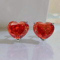wholesale Sterling Silver Heart-shaped 10*12 Ice-cut High-carbon Diamond Stud Earrings Jewelry-grade Craftsmanship Minimalist Earrings-0-1