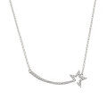 wholesale S925 Sterling Silver Necklace with a Flickering Meteor Arc-set Diamond Star Pendant Light Luxury Collarbone Chain Y00076-0-4