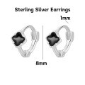 wholesale 925 Silver Women's Four-leaf Clover Heart-shaped Pure Silver Non-removable Ear Cuff Hoop Earrings-0-30
