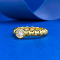 wholesale S925 Gold-Plated Silver Daily Fashion Versatile Elegant Beaded Row Ring for-0-1