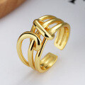 wholesale S925 Sterling Silver Korean Dongdaemun Multi-Layer Twisted Crossover Open Ring Women's Minimalist-0-1