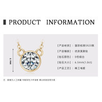S925 Silver Classic Six-Claw D Color Moissanite 1 Carat Necklace-[Edge Binding] K Gold  D Color Moissanite - 1CT