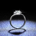 Sterling Silver Moissanite Ring, 1 Carat Heart Cutout Design for Women, Live Stream Collaboration-0-1