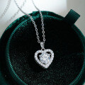Sterling Silver 1-Carat Moissanite Heart Pendant Necklace for Women-0-4