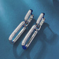 wholesale S925 silver trendy and stylish paperclip earrings, fashionable and elegant party-style fringe ear studs-0-1