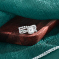 S925 Sterling Silver Moissanite Full Halo Ring, Dazzling Cross-border Jewelry-0-0