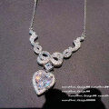 wholesale 925 Silver Plated Venetian Princess Bow Necklace, Dainty Fashion Heart Butterfly Zircon Collarbone Chain-0-0