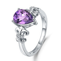 wholesale 925 silver jewelry design-inspired natural gemstone ring,-Amethyst>US size 9