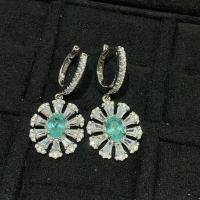 18K Gold Cultured Paraiba Sunflower Daisy Earrings Set-1-carat Yttrium Aluminum Garnet Earrings  S925 Silver Plated with Gold