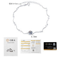 S925 Silver Moissanite D-Color 1ct Snowflake Heart Bracelet Wholesale-1 carat moissanite  925 silver