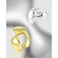 wholesale S925 pure silver matte geometric minimalist irregular open ring for women, Korean version small and unique ins style-0-1