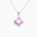 wholesale S925 Sterling Silver Flower Pearl Pendant Women's Korean Style Enamel Minimalist Design High-End Silver Necklace Jewelry Wholesale-0-1
