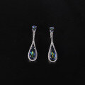 wholesale S925 Sterling Silver Crystal Jewelry Set with Teardrop Pear-Shaped Gemstones in Style, Including Ring, Earrings, and Pendant-0-2