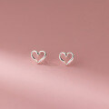 wholesale S925 Sterling Silver Fresh and Sweet Ins Style Niche Design Exquisite Hollow-out Heart Earrings G5636-0-0