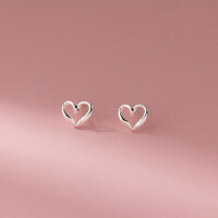 wholesale S925 Sterling Silver Fresh and Sweet Ins Style Niche Design Exquisite Hollow-out Heart Earrings G5636-S925 silver pair 925 silver