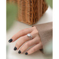 wholesale S925 Sterling Silver Korean High-End Ring Ins Niche Style Micro-Paved Zircon Olive Branch Ring for Women-0-3