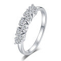 S925 Sterling Silver Asymmetrical Row Ring with Moissanite for Women-0-3
