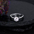 Metal Ring with Lab Certificate, Faux Moissanite, Ins Style, Student Minimalist Design-0-1