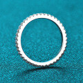 Sterling Silver Full Pave Moissanite Ring, Women's Minimalist Ins Style Stackable Tail Ring-0-0