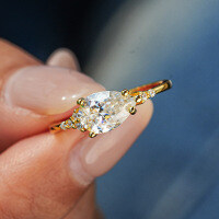 18K Gold Plated S925 Silver Moissanite Pear-shaped Halo Ring-1.5ct (set with moissanite)  8 yards