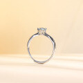 wholesale Sterling Silver Genuine Four-Prong D Color Moissanite Ring for Women, Minimalist Design, Gift for Girlfriend, Proposal, or Confession-0-1