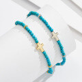 wholesale S925 Sterling Silver Turquoise Cross Anklet for Women, Beach Foot Jewelry Wholesale-0-2